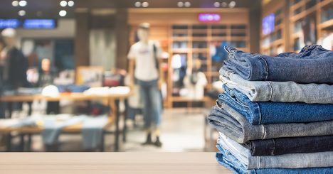 Jeans Folded At A Clothing Store