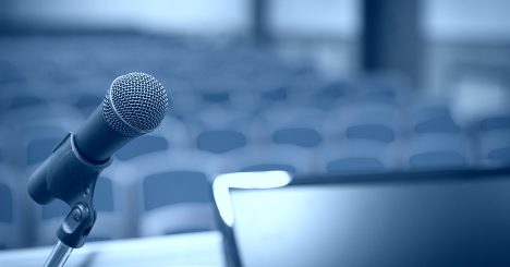 Microphone In Empty Auditorium