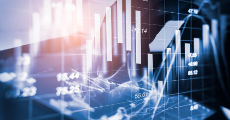 Stock Market Or Forex Trading Graph And Candlestick Chart